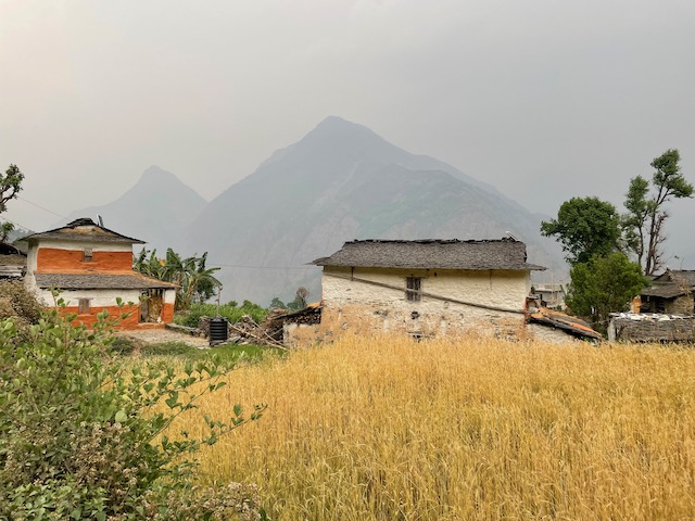 Похід через села на низькій висоті на шляху до базового табору Дхаулагірі