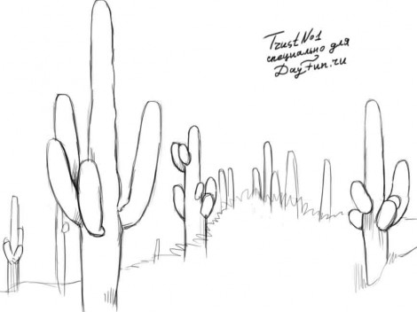 Як намалювати кактус - малюємо кактус різними способами
