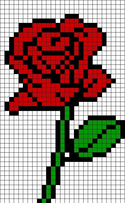 Як намалювати розу - способи малювання рози по клітинках
